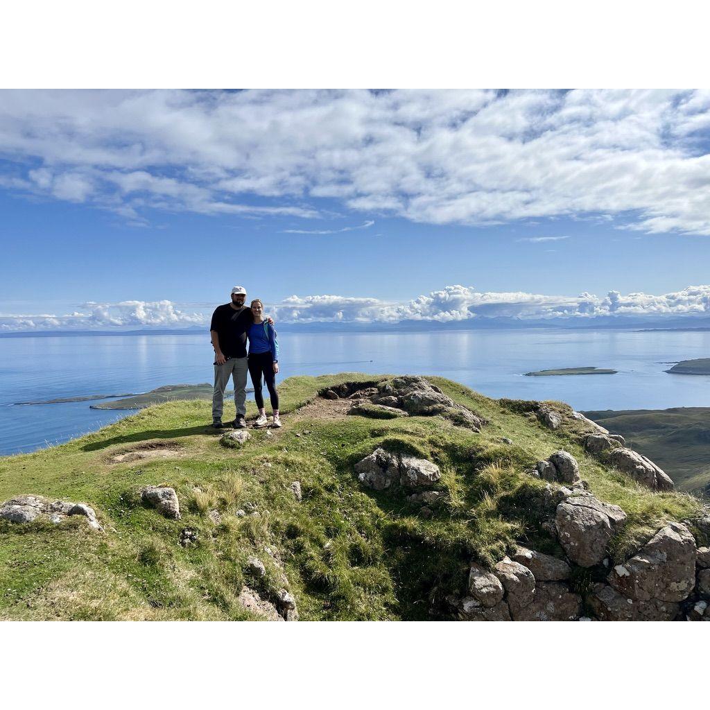 looking out at the Outer Hebrides from the Quaring on the Isle of Skye