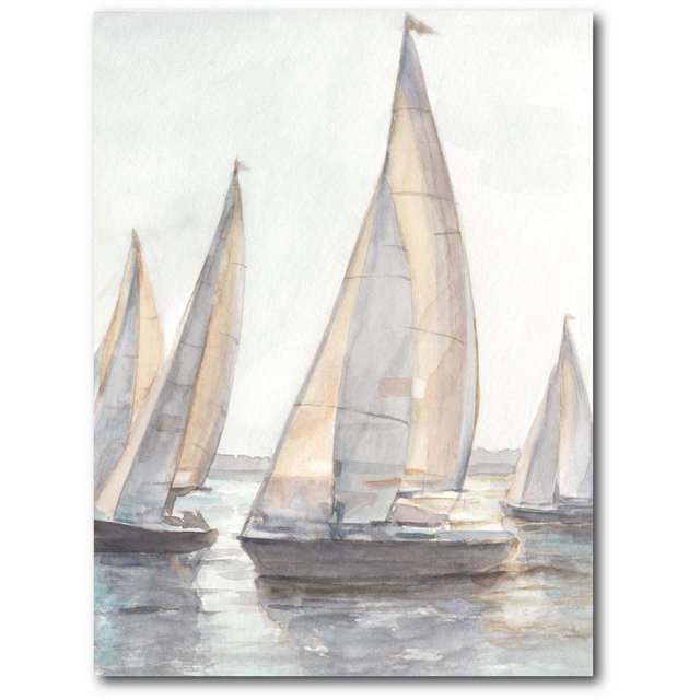 Courtside Market Plein Air Sailboats I Gallery-Wrapped Canvas Wall Art - 18" x 24"
