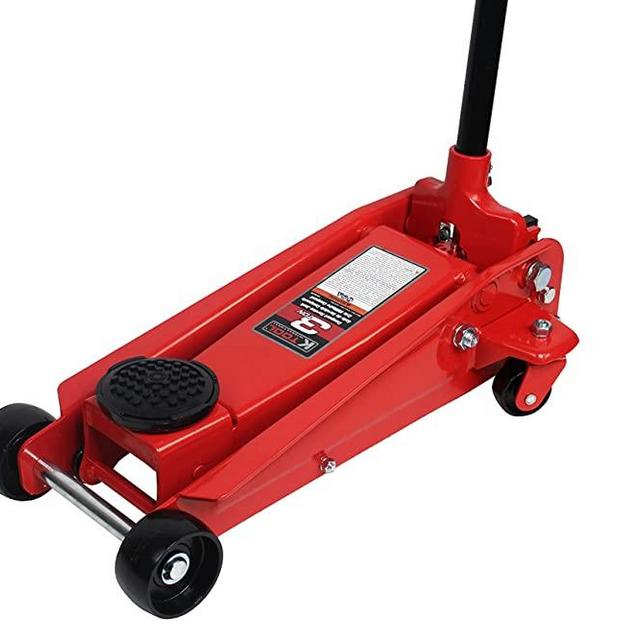 K Tool International 3 Ton Floor Jack Compact Service Jack Wide Lifting Range Jacks Cars and Truck, Swivel Rear Casters, Heavy Duty Steel, Premium Material KTI63131B