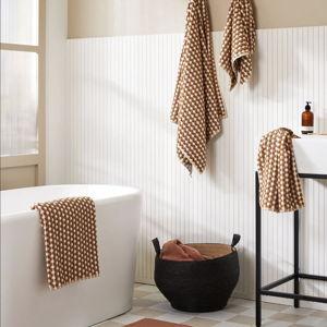 Organic Cotton Mosaic Towels (Ochre and Clay) - Bath Towel / Ochre and Clay