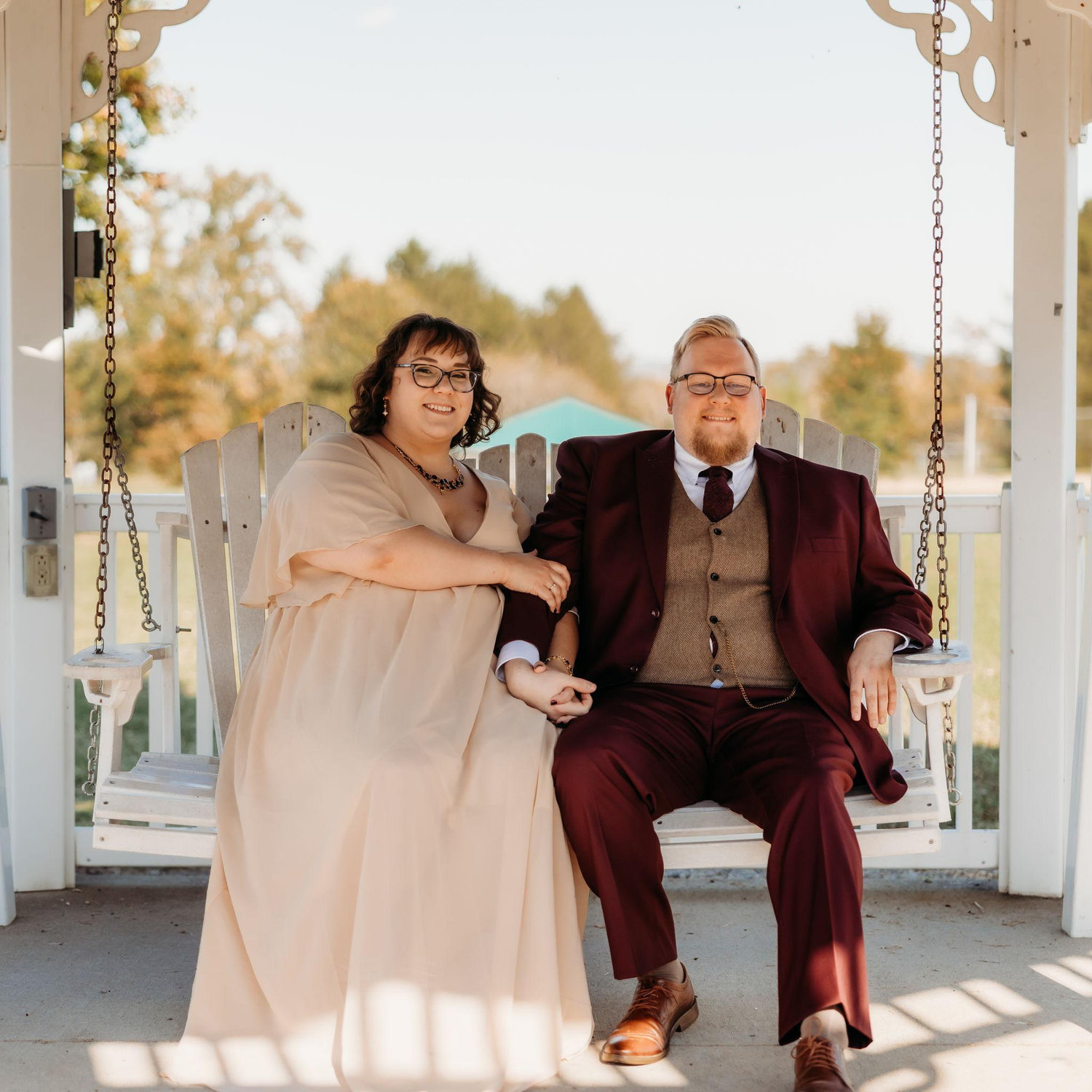 This photo was taken in the same gazebo that Michael proposed in on 11/9/24!