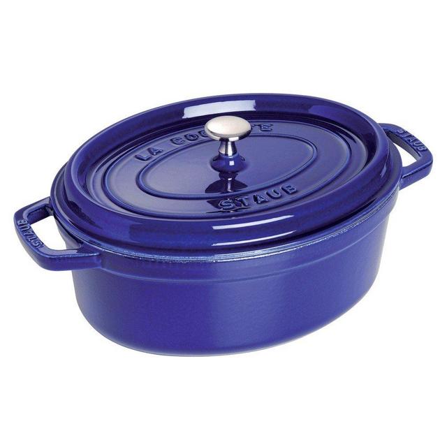 Staub Enameled Cast Iron Oval 8.5 Quart Cocotte, Dark Blue