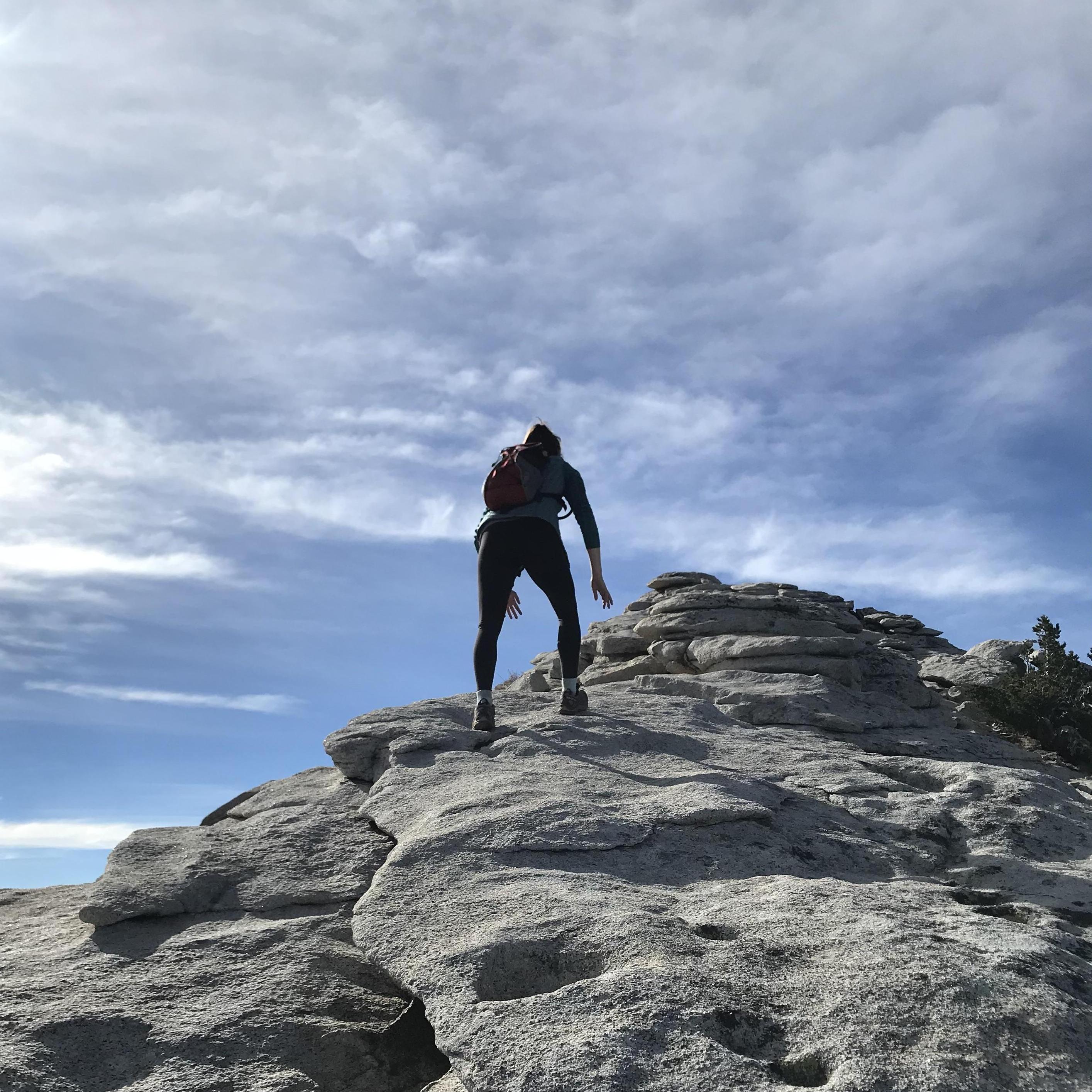 Hannah wasn't expecting anything - only dreading the narrow ridge you must scale to get to the peak!