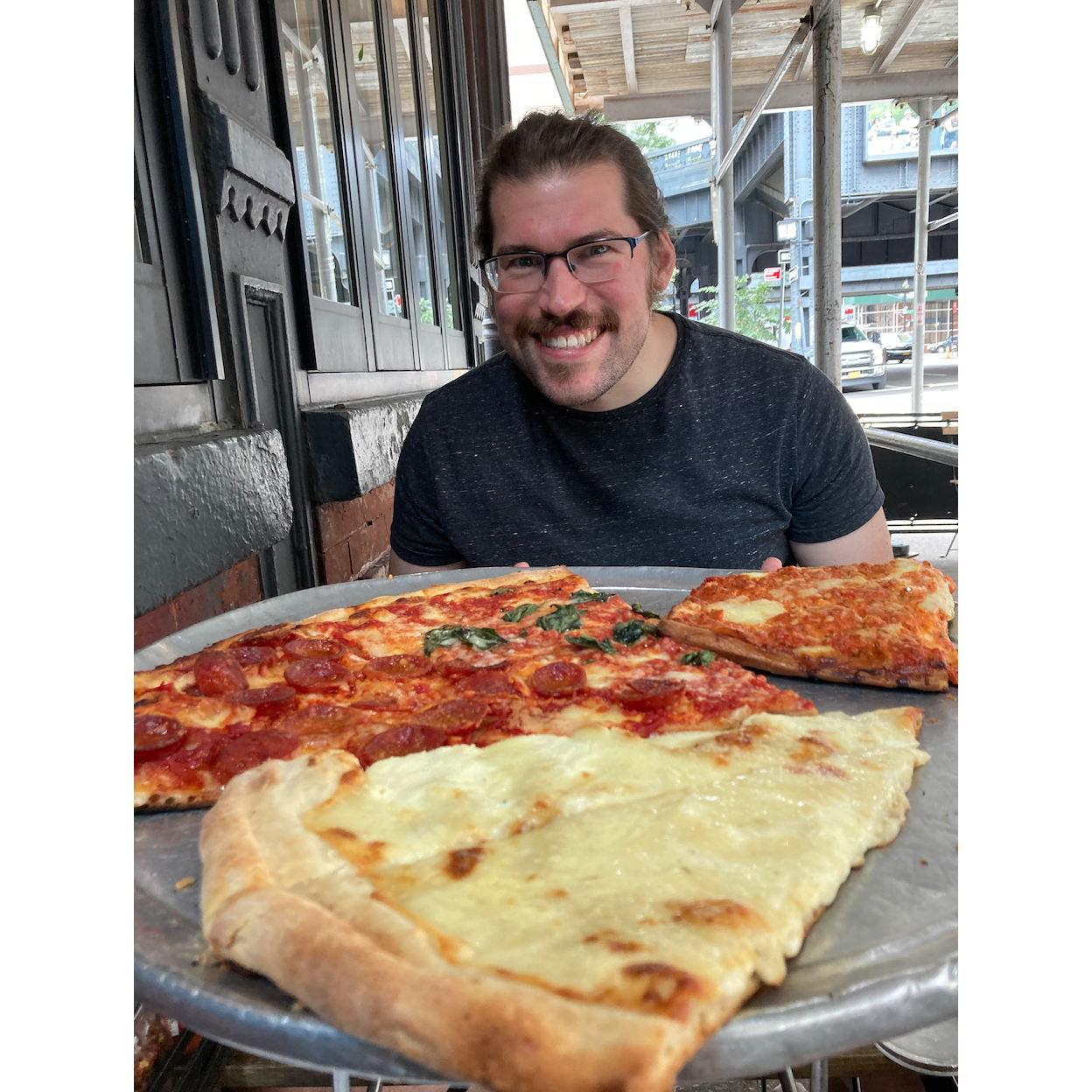 We love enjoying New York pizza together