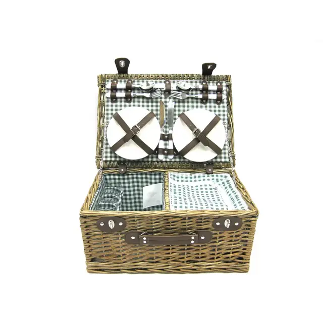 Bee & Willow™ Picnic Basket with Service for 4 in Grey