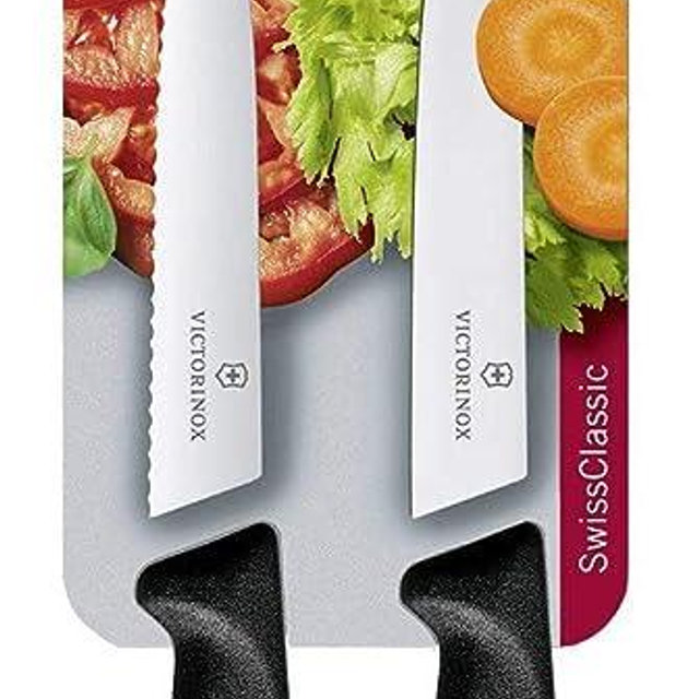 Victorinox CUCHILLO para Verdura, JUEGO 2 PZAS, Negro 10CM