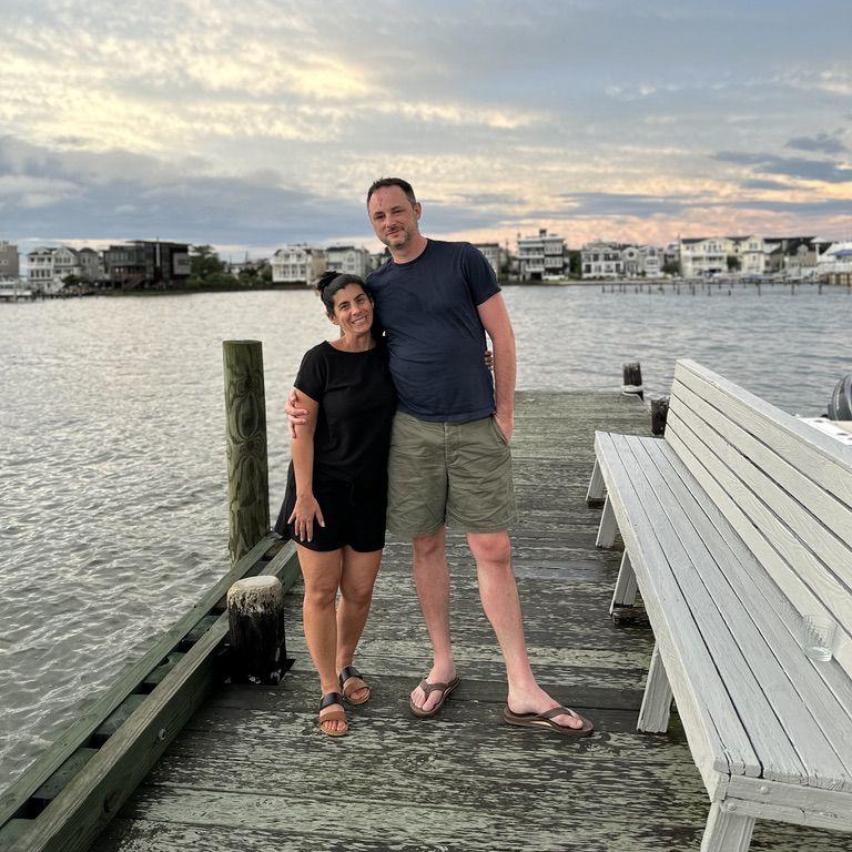 Mike's first trip to LBI with Nicole, watching the sunset from our favorite dock.