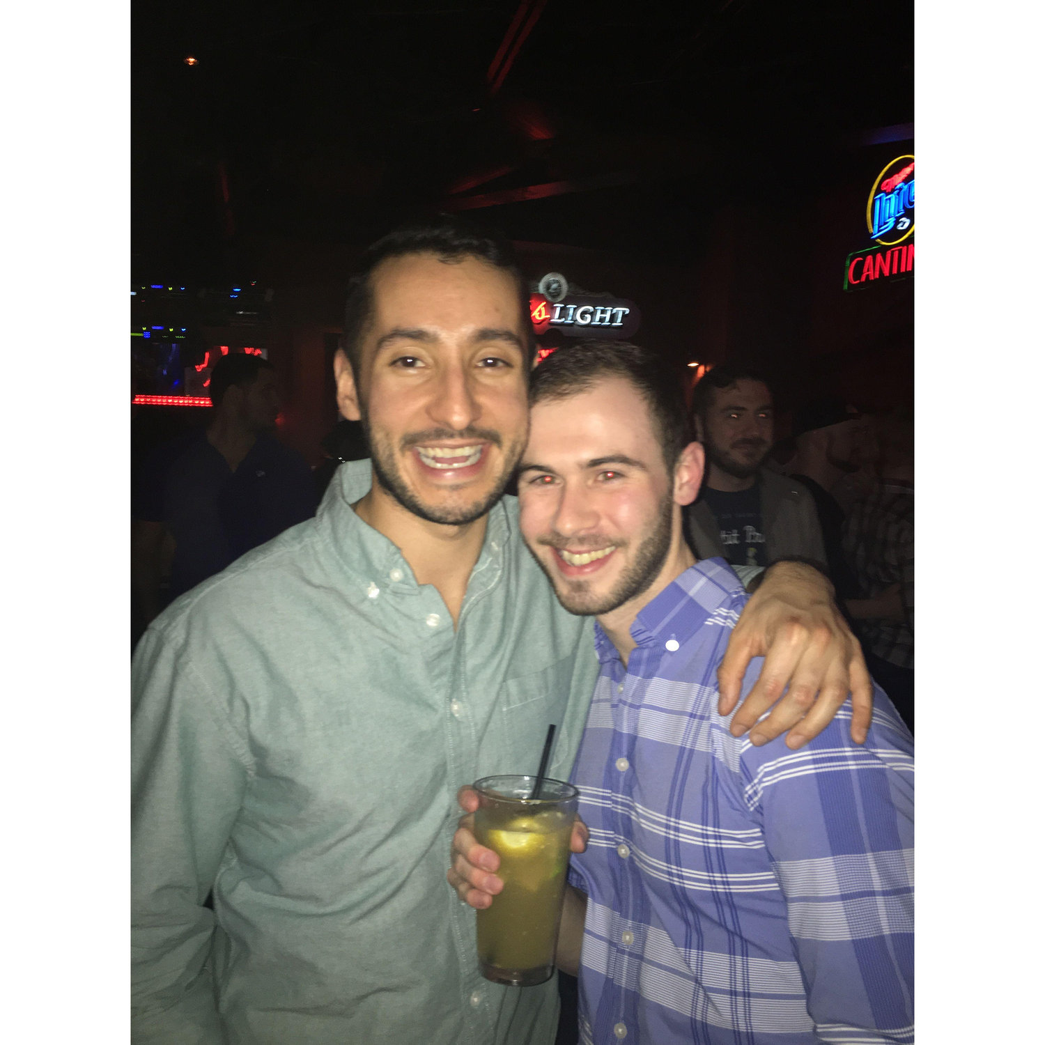Colton happy after getting an extra shot on his Long Island.