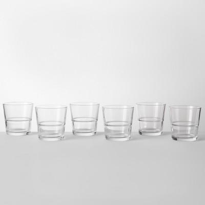 12.9oz Glass Stackable Short Tumblers Set of 6 - Made By Design™