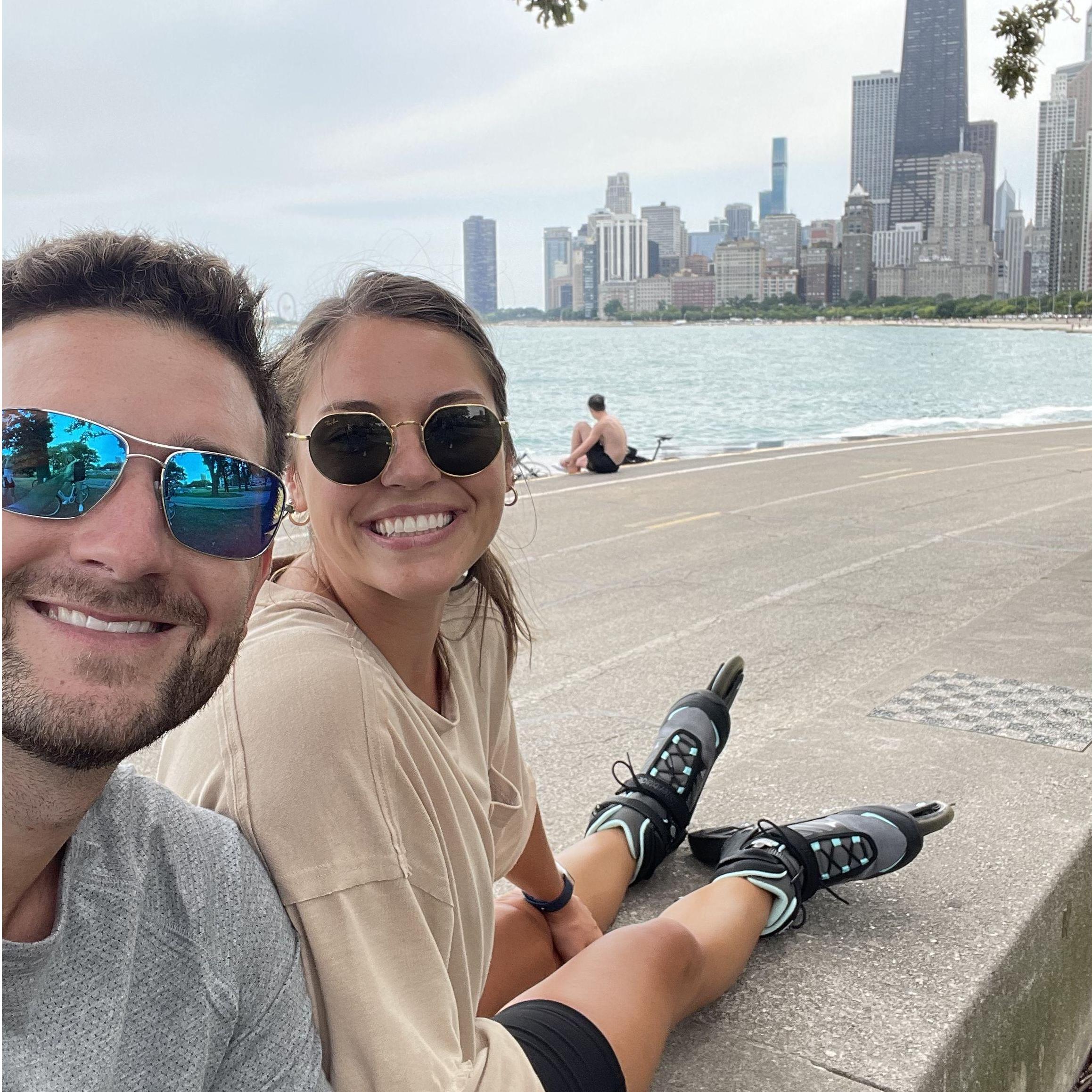 Two of our favorite things together - rollerblading & Chicago