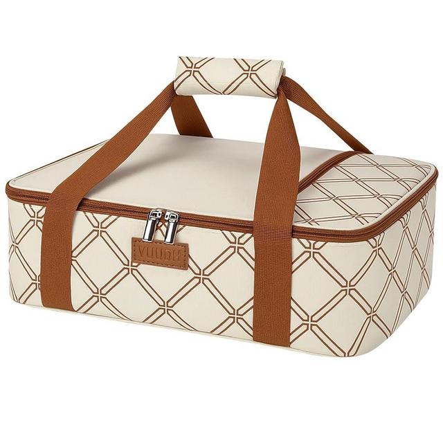 Vuudh Casserole Carrier Bag, Single Insulated Food Bag, Hot Cold Lasagna Holder Tote for Picnic, Potluck or Travel, Lightweight Picnic Bag