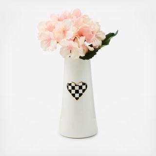 Courtly Check Ceramic Tall Heart Vase