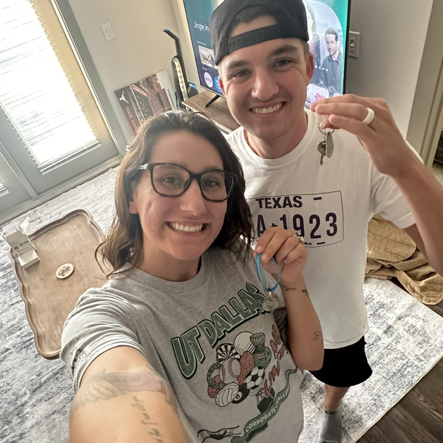 When we got our keys for our home!