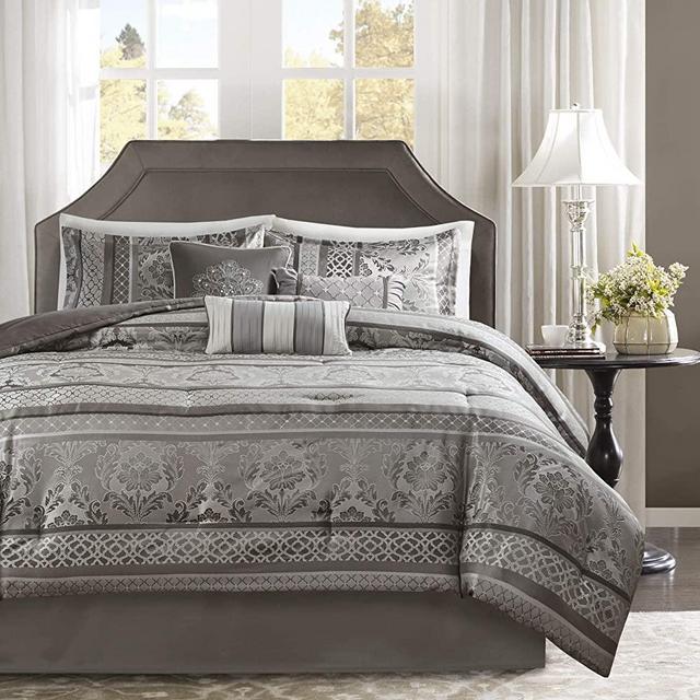Madison Park Bellagio Comforter Set, King, Grey