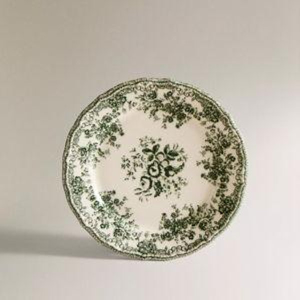 FLORAL EARTHENWARE DESSERT PLATE