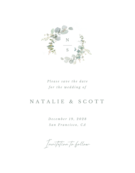 Verde Wreath | White | Zola Save The Dates