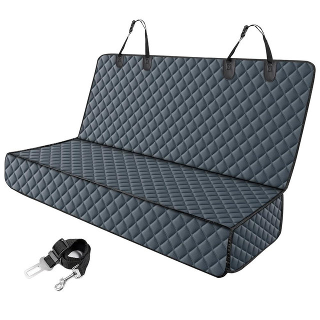 MIXJOY Dog Car Cover for Back Seat Cover Protector Waterproof Dog Seat Covers for Cars, Car Seat Protector for Dogs with 1 Dog Seat Belt, Nonslip Back Seat Cover for Kids, Trucks & SUV, Grey
