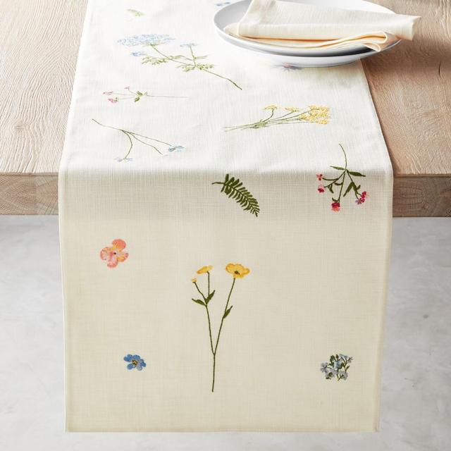 Floral Embroidered Table Runner