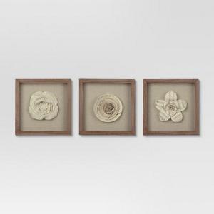 Framed Paper Flower 11x11 - Set of 3 - Threshold™