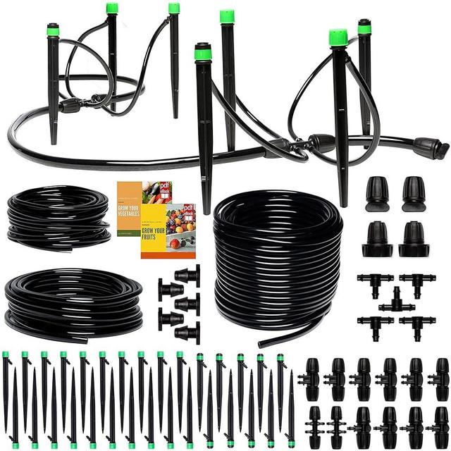 CARPATHEN Drip Irrigation Kit - Adjustable Premium Garden Watering System + 100 ft 5/16 Drip Irrigation Tubing - Mainline - (.40 OD x .32 ID) PVC Water Line