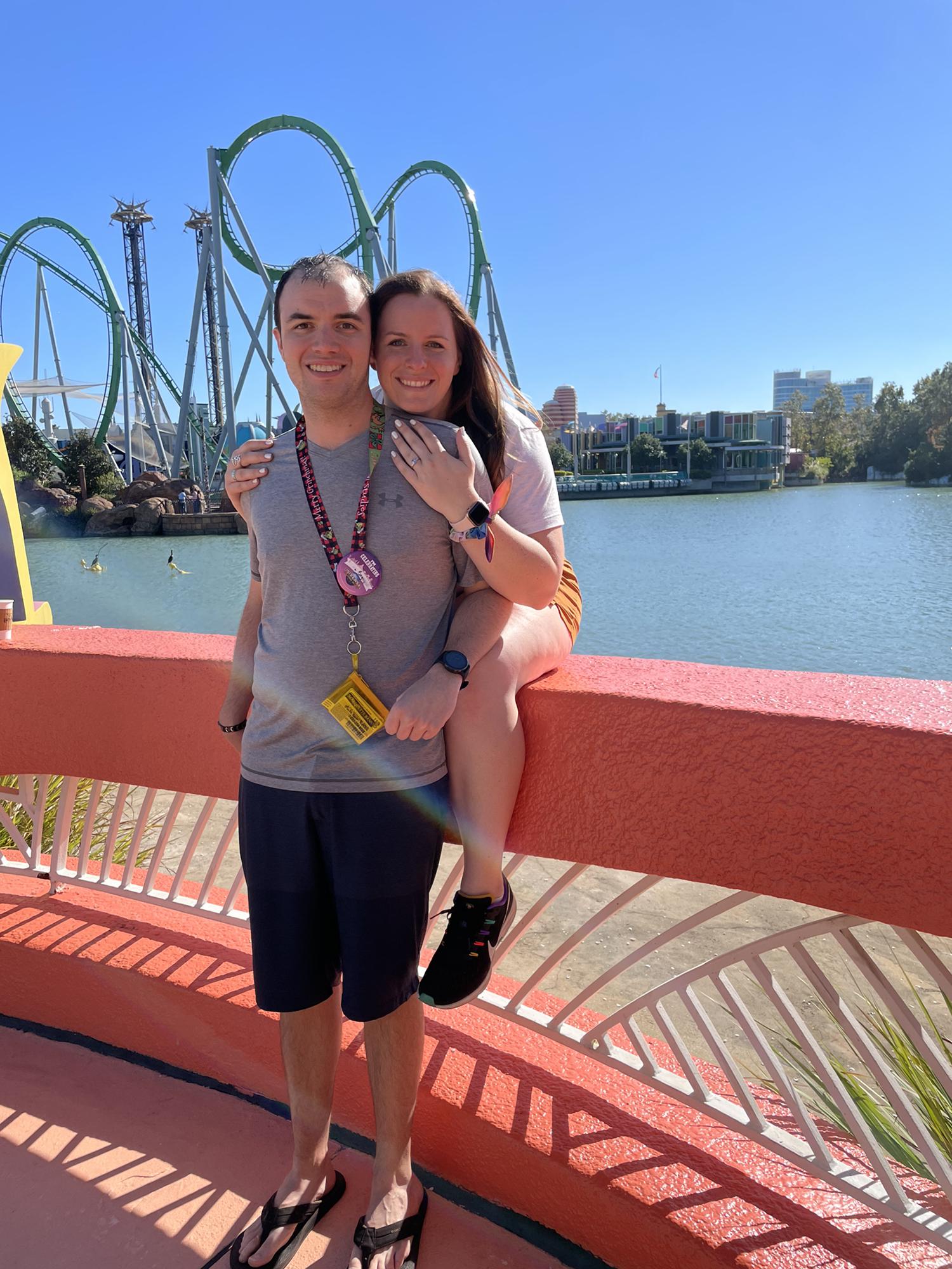 Celebrating 1 year engaged back at the scene of the crime!