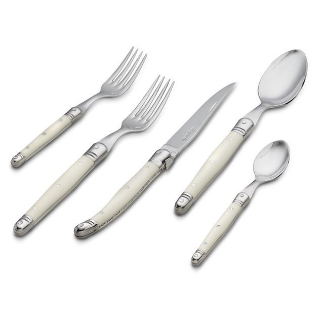 Jean Dubost Laguiole 20-Piece Flatware Set, Ivory