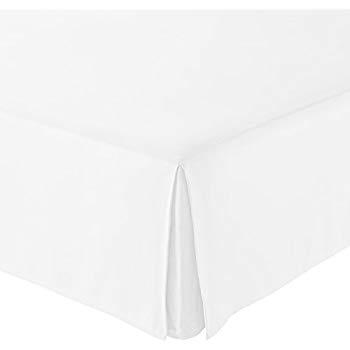 AmazonBasics Pleated Bed Skirt - Queen, Bright White