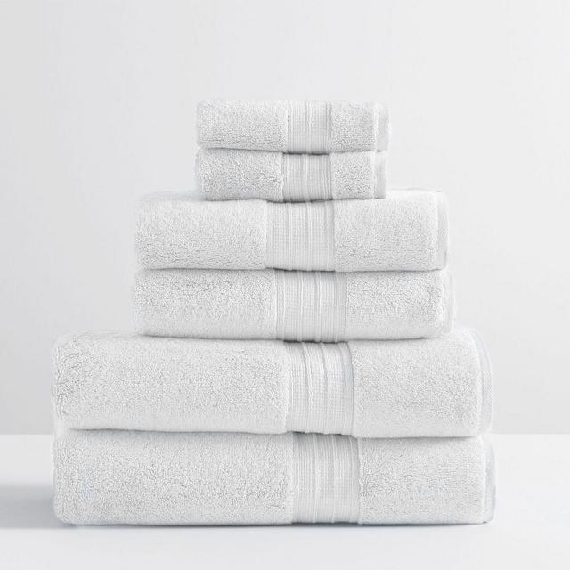 Hydrocotton Organic Bath, Hand, & Washcloth Towels, Set of 6, White