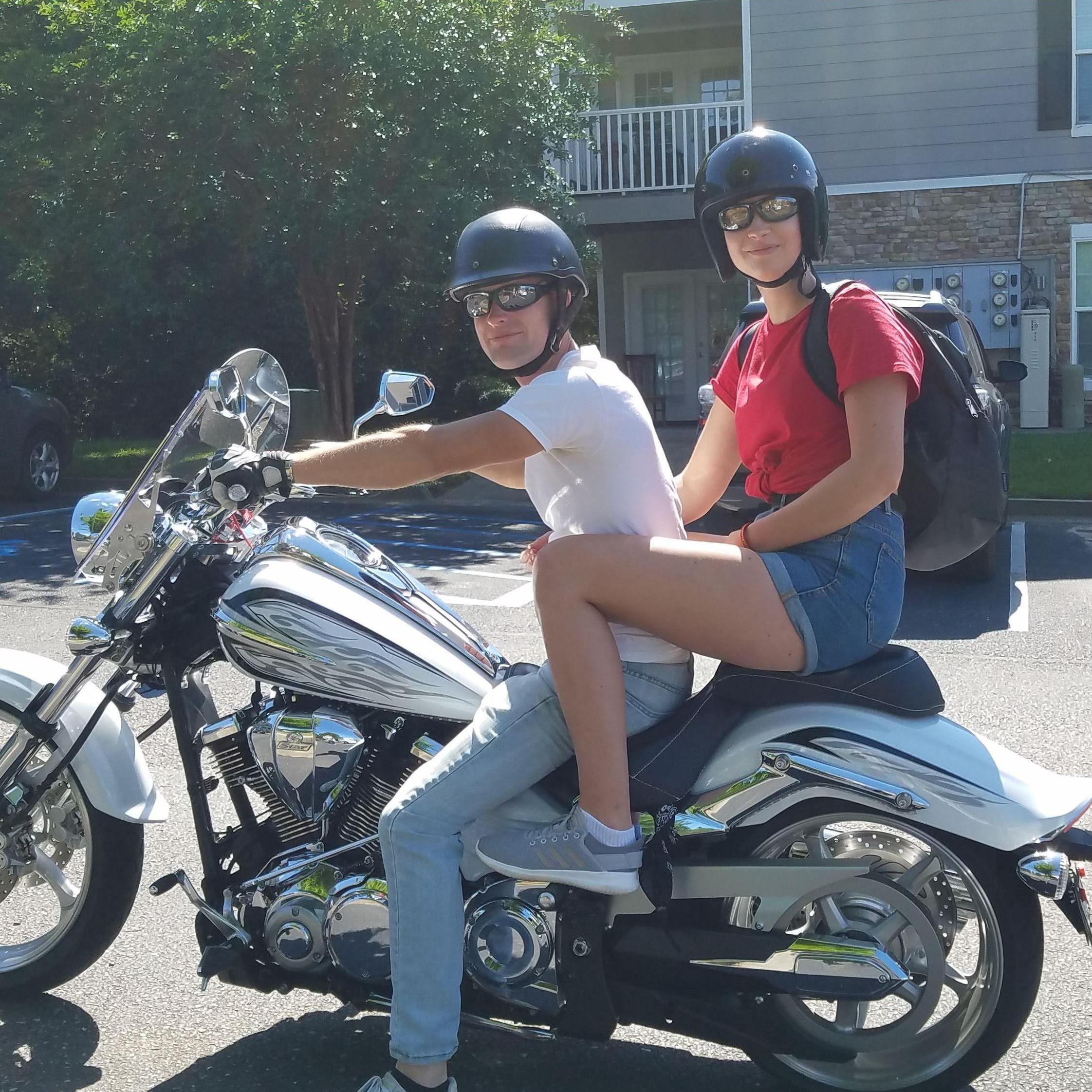 Jesse taking Ester for a bike ride all around town!