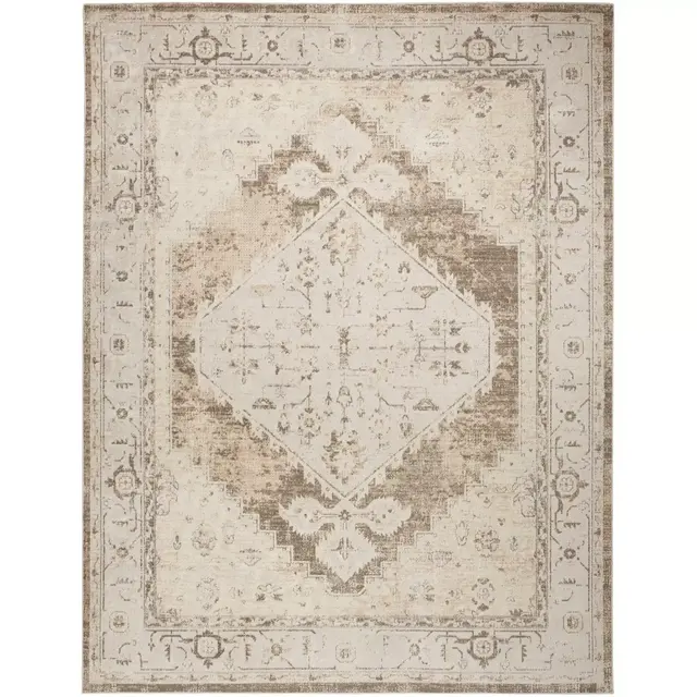 Nourison Washable Astra Vintage Persian Indoor Flatweave Area Rug Beige 7'10" x 10'
