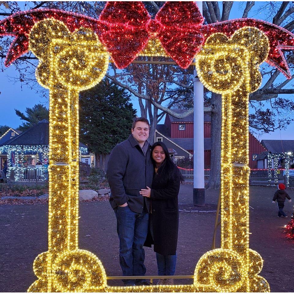 Holiday lights in Mystic, CT