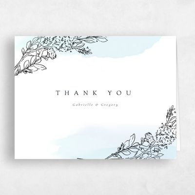 Pale Blue Wedding Thank You - Lorraine Landscape