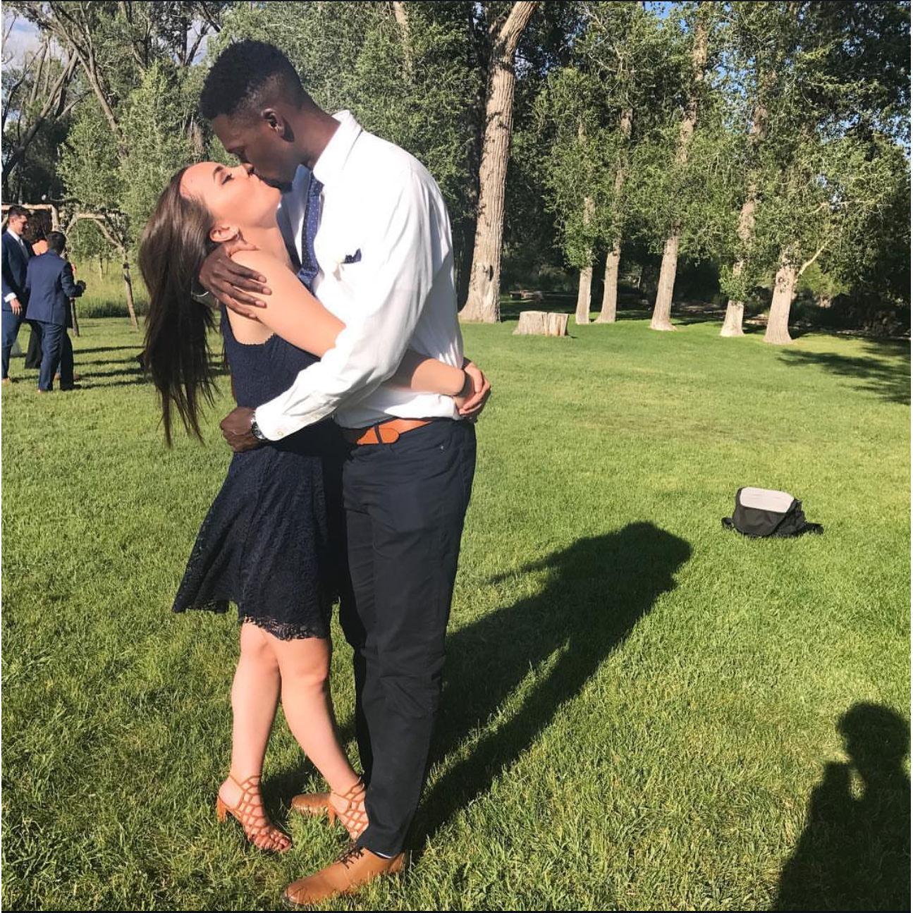 Attending our first wedding together in the summer of 2017.
