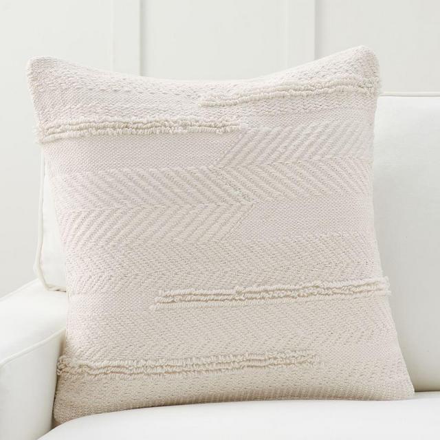 Lyla Textured Pillow Cover, 24 x 24", Ivory