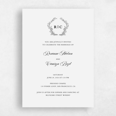 Smoke, Grey Wedding Invitation - Eleanora Classic