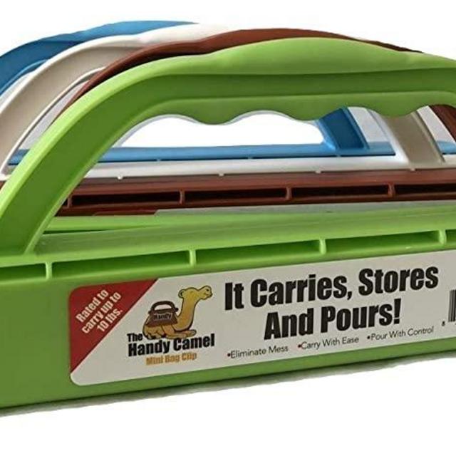 4 PK pet food, bird seed, frozen food, fertilizer, kitty litter, chips, flour & sugar bag clips holds up to 10 lb bags