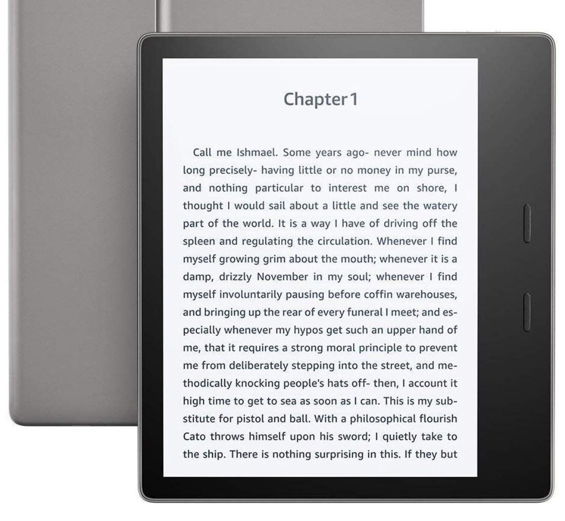 Kindle Oasis E-reader - Graphite, 7" High-Resolution Display (300 ppi), Waterproof, Built-In Audible, 8 GB, Wi-Fi - Includes Special Offers