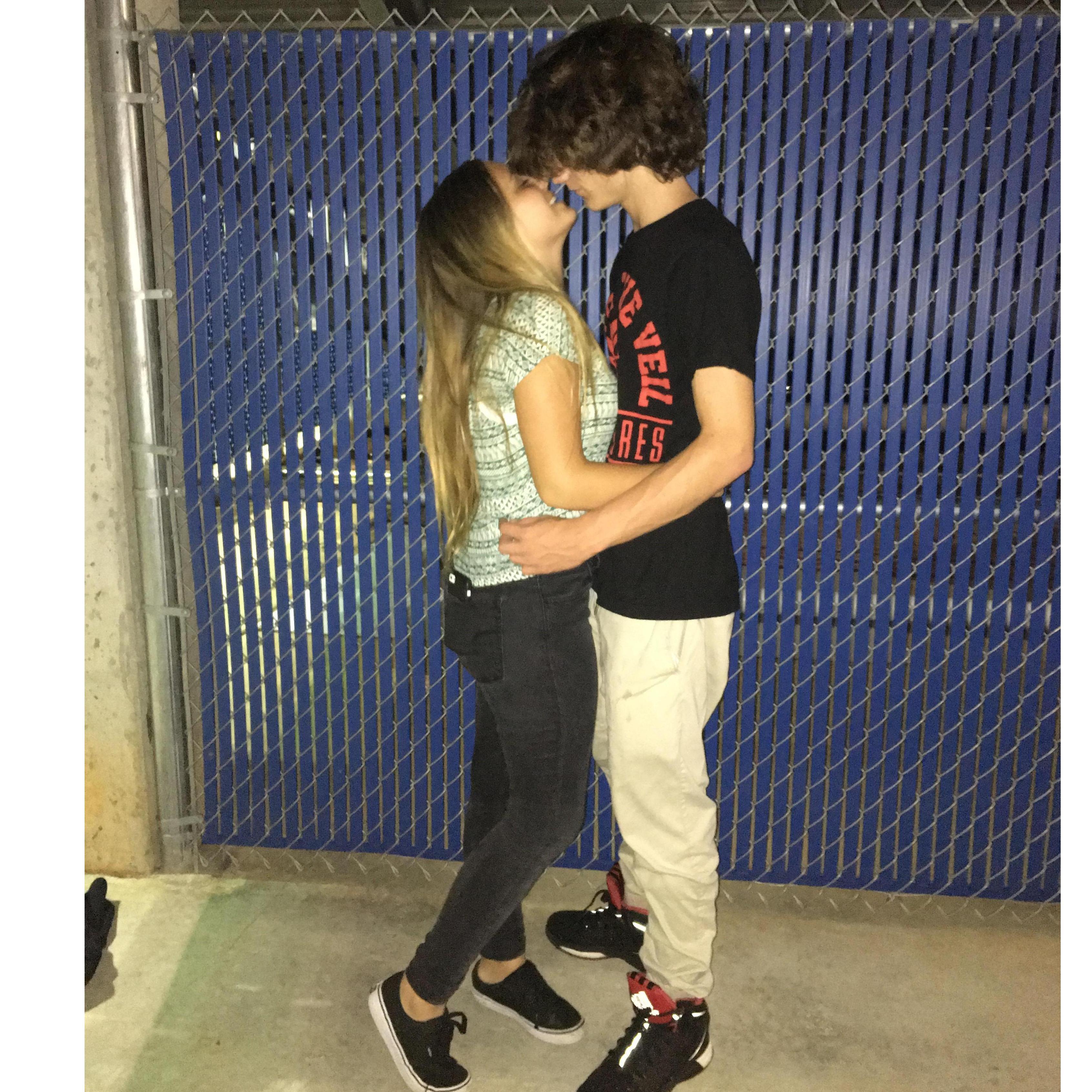 One of our first times hanging out, we went to our high school football game. August 19, 2016