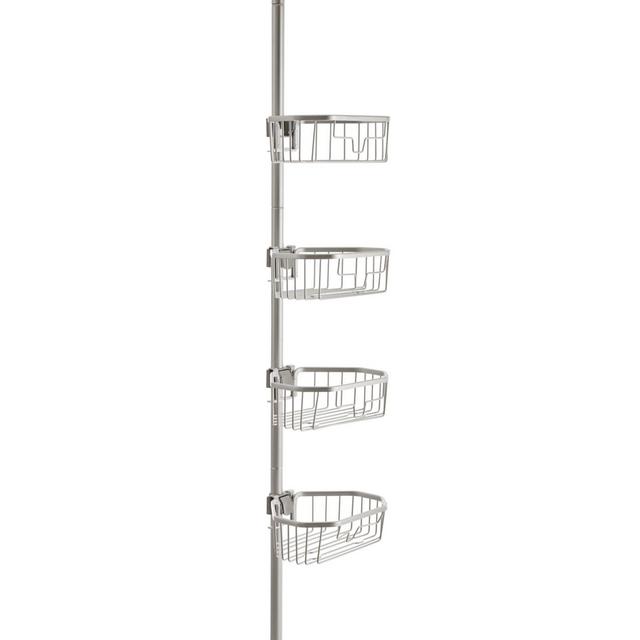 Squared Away™ NeverRust® Aluminum 4-Tier Shower Caddy in Satin Chrome