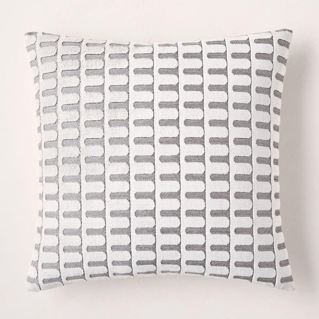 Cut Velvet Archways Pillow Cover, 16"x16", White, Set of 2