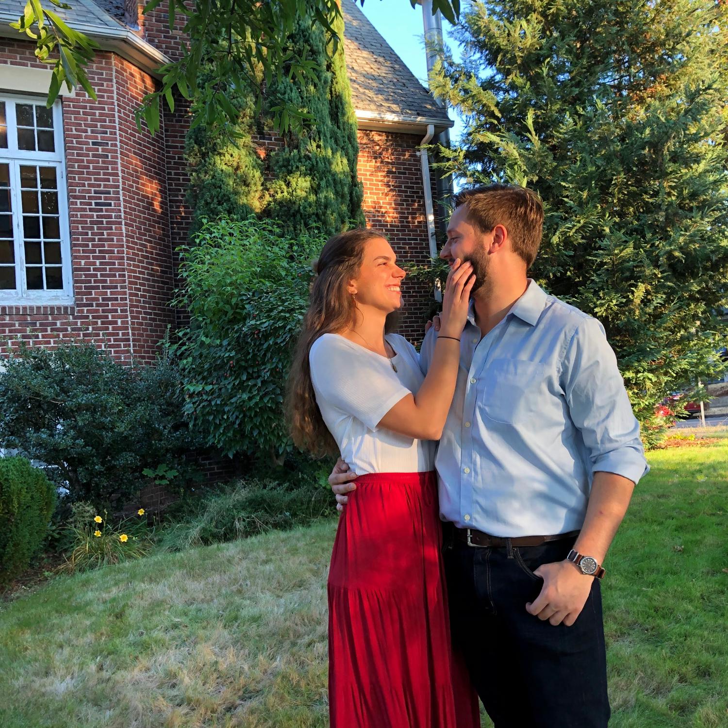 One year! We took a photo in the same spot from our first date!