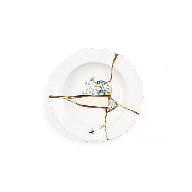 Seletti Kintsugi Collection Soup Plate in Porcelain 9"