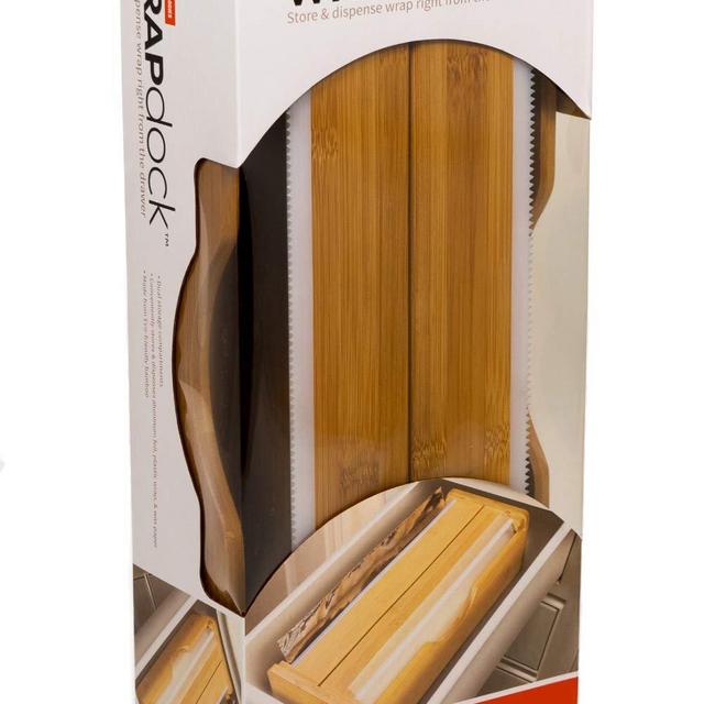 WRAPdock | Dual storage kitchen solution helping you use your aluminum foil, plastic wrap, wax paper. Holds any 2 rolls (Reynolds Wrap, Glad Plastic Wrap, Saran wrap, Cut-Rite)