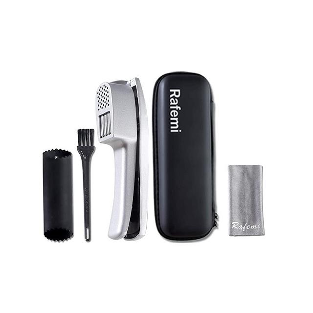 Rafemi Garlic Press 2 in 1 Garlic Mince and Garlic Slice Crushing Easy-Squeeze Handle Rust Proof Dishwasher Safe