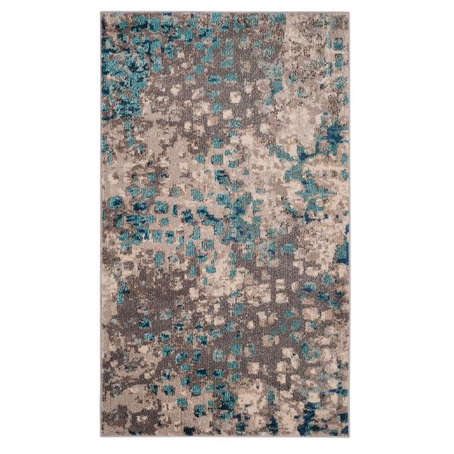 Gray/Light Blue Splatter Loomed Area Rug 4'X5'7" - Safavieh