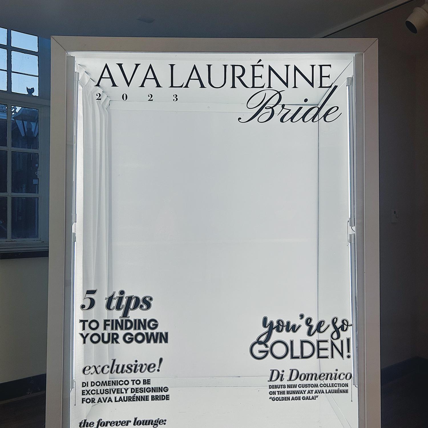 Bridal box, photo op in dress store