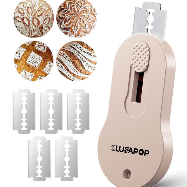 Bread Lame, Extractable & Magnetic Bread Lame Dough Scoring Tool - Professional Sourdough Scoring Tool - Sourdough Bread Baking & Bread Scoring Tool - Scoring Patterns Booklet & 5 Razor Blades