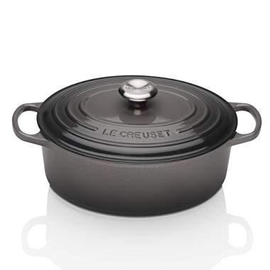 Le Creuset Signature Enameled Cast-Iron 5-Quart Oval French (Dutch) Oven, Oyster