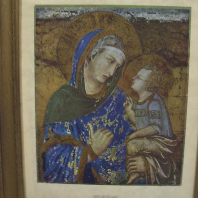 RARE Pietro Lorenzetti Madonna And Child Blessed Mother Jesus Catholic Religious Art Lower Church Of Francesco Assini Foil Edge