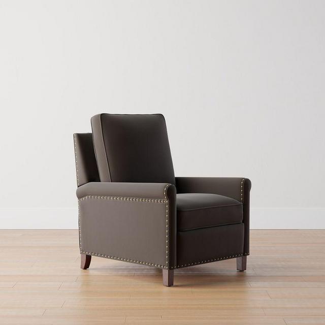 Tyler Roll Arm UPH Tall Recliner w/ NHs, PLY CSHNs, Performance Everydayvelvet™ Smoke